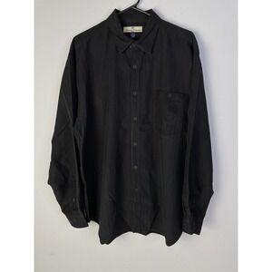 Tommy Hilfiger Men's Button Down Shirt Original, Tommy Black, Size Lrg
